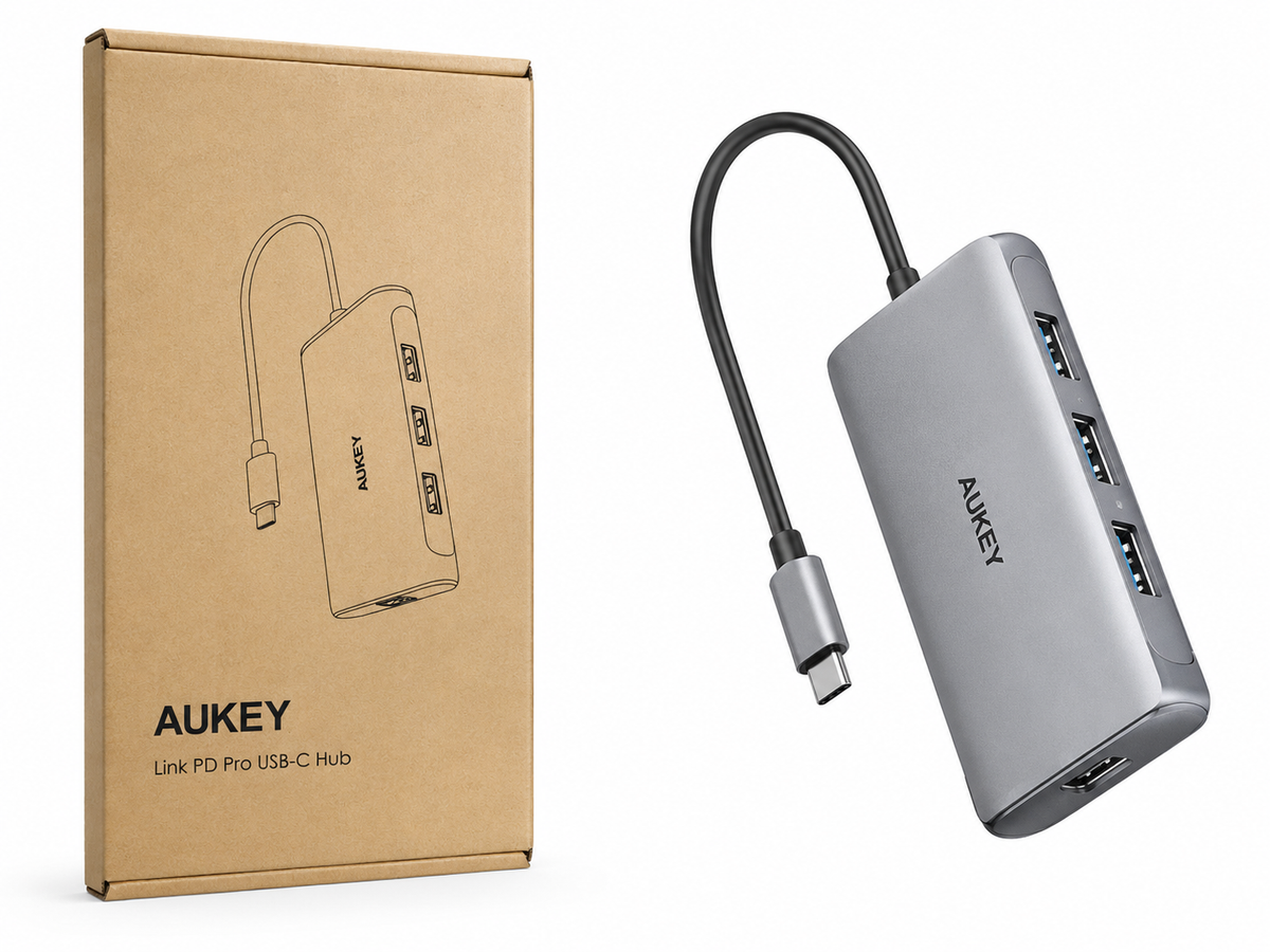 Hub USB-C AUKEY Link PD Pro – Adaptador Multipuerto